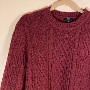 Burgundy Fisherman’s Sweater Super Soft Alpaca by BENSON 🦙